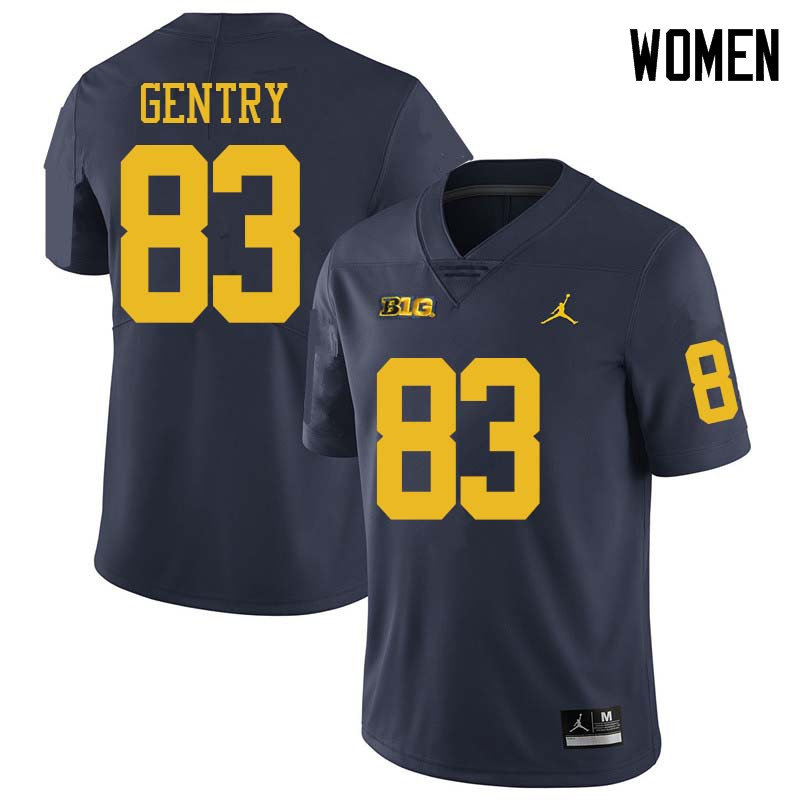 Jordan Brand Women #83 Zach Gentry Michigan Wolverines College Football Jerseys Sale-Navy